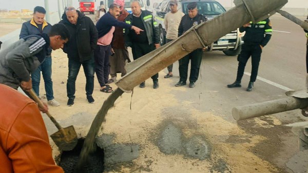 أعمال ترميم الكوبرى بمطروح 