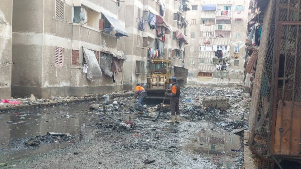  حملات كسح المياه بنفيسة فى ضواحي بورسعيد