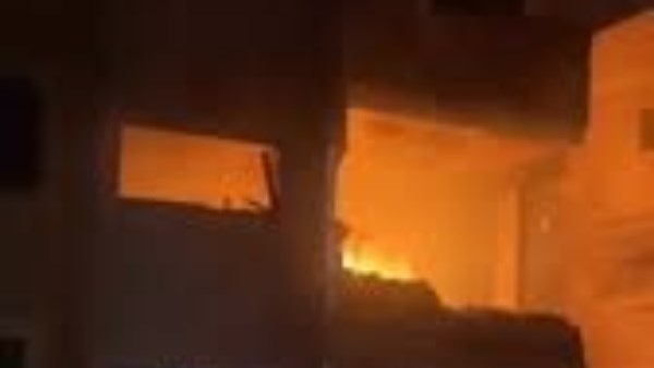 حريق بشقة سكنية في غزة 