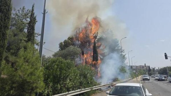 حريق في شمال إسرائيل 