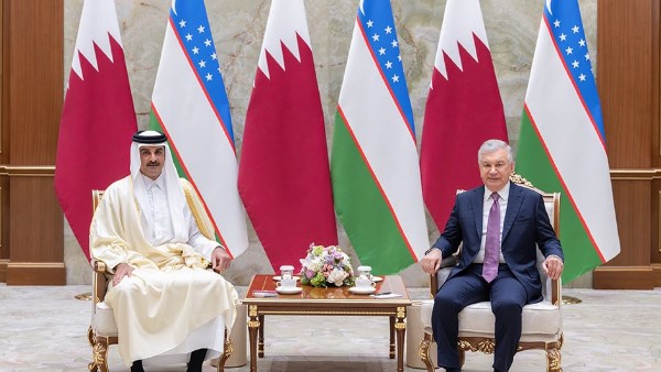 أمير قطر ورئيس أوزبكستان 