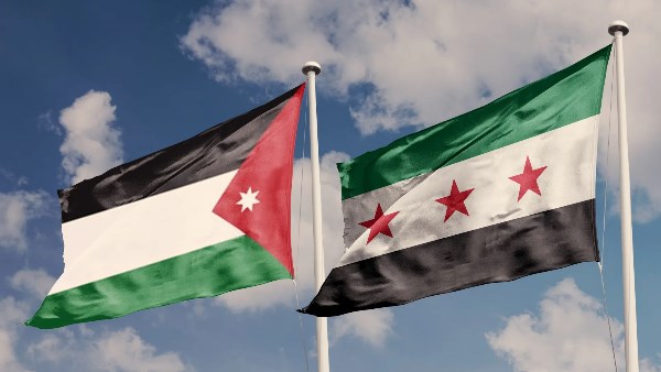 أعلام   الأردن وسوريا 