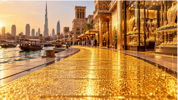 ممشى من الذهب في دبي عيار 24 قيراط