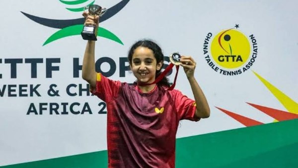 لاعبة تنس الطاولة بنادي الزمالك زينة أيمن