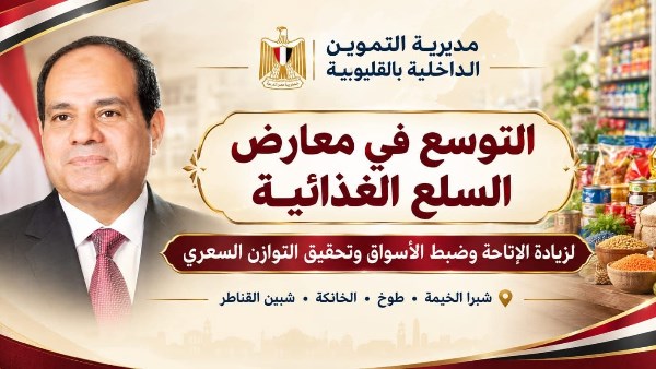 تموين القليوبية: التوسع في معارض السلع الغذائية لتعزيز الإتاحة وتحقيق التوازن السعري