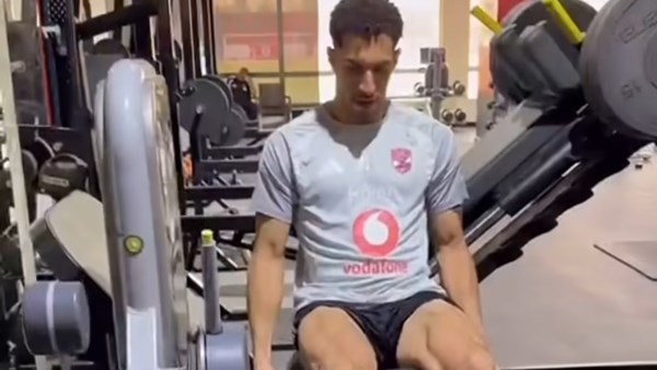 مصطفى شوبير يستعد للزمالك بتدريبات القوة في الجيم
