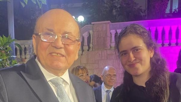 المخرج مجدي أبو عميرة مع أوركيد سامي 