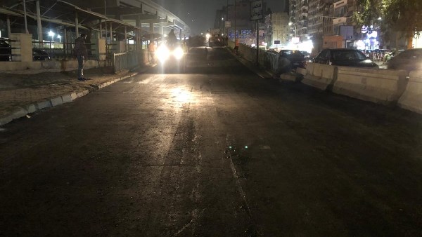 رصف ورفع كفاءة مطلع كوبري أرض اللواء بالعجوزة لتيسير الحركة المرورية