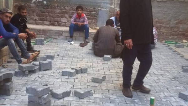 تركيب بلاط الإنترلوك بمدينة صدفا بتكلفة 7 ملايين جنيه