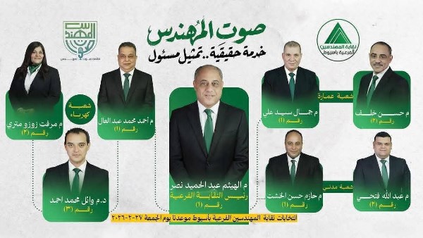 فوز قائمة «صوت المهندس» في انتخابات نقابة المهندسين الفرعية بأسيوط