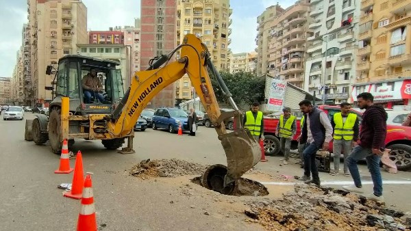 بدء أعمال إصلاح هبوط أرضي في كفر الشيخ 