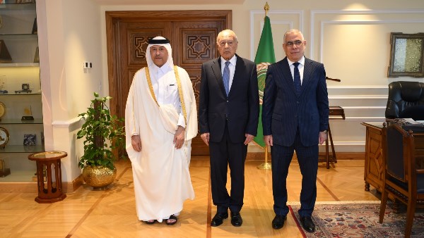 النائب العام ونظيره القطري وأمين عام الجامعة العربية 