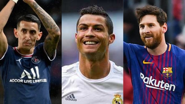 رونالدو وميسي ودي ماريا 