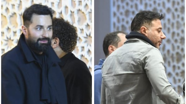 احمد صلا السعدنى واحمد حاتم من عزاء والد علا رشدي