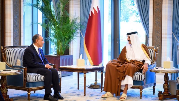 الأمير تميم ووزير الخارجية المصري 