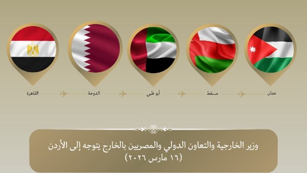 وزير الخارجية يتوجه إلى الأردن 