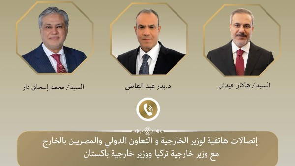 وزير الخارجية يبحث مع نظيريه الباكستاني والتركي التطورات الإقليمية وجهود خفض التصعيد