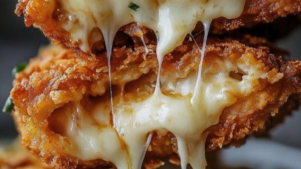 طريقة عمل دجاج كريسبي محشي جبنة 