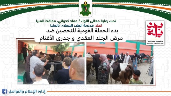 بدء الحملة القومية للتحصين ضد الجلد العقدي وجدري الأغنام بالمنيا