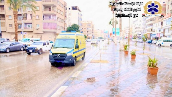 انتشار فرق الإسعاف بمحافظة الإسماعيلية 