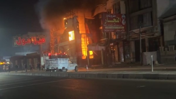 حريق مول تجاري بالمحلة 