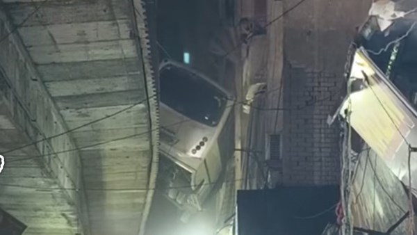 الأتوبيس عقب الحادث 