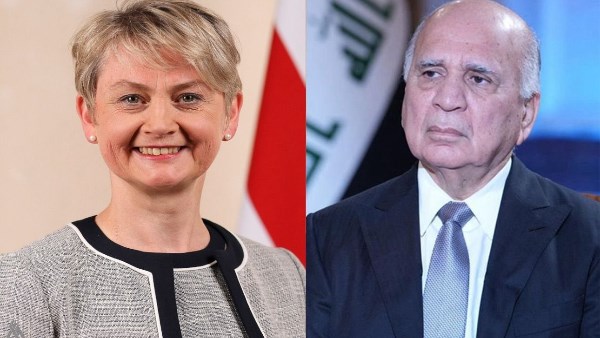وزير الخارجية العراقي لنظيرته البريطانية: استمرار الحرب بلا أهداف ويجب الوصول لوقف فوري لإطلاق النار