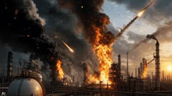 استهداف منطقة البتروكيماويات 