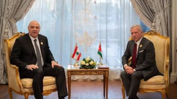 الملك عبدالله مع الرئيس اللبناني