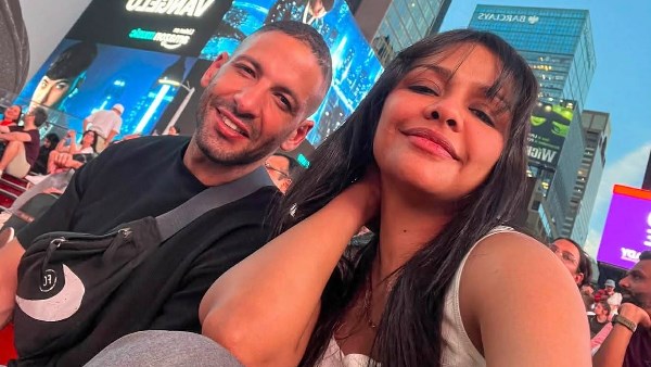 ببطن مكشوف..أسماء ابو اليزيد رفقة زوجها فى شوراع امريكا