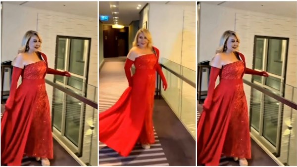 بالاحمر الداكن ..نادية الجندى تخطف الانظار بجمالها 