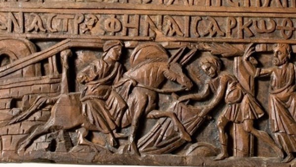 صورة عتبة خشبية للسيد المسيح 