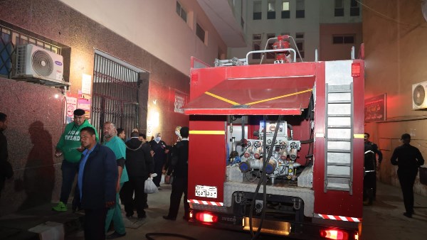 السيطرة علي حريق معهد الكبد