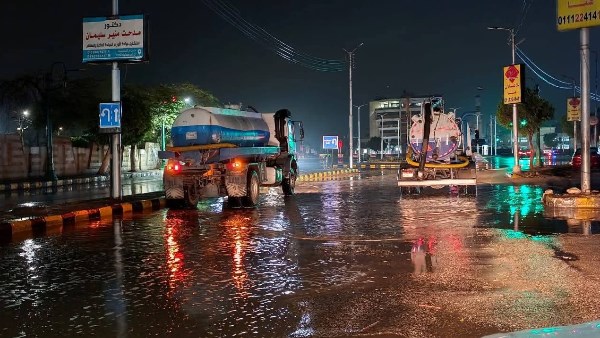 شفط المياة من الشوارع 
