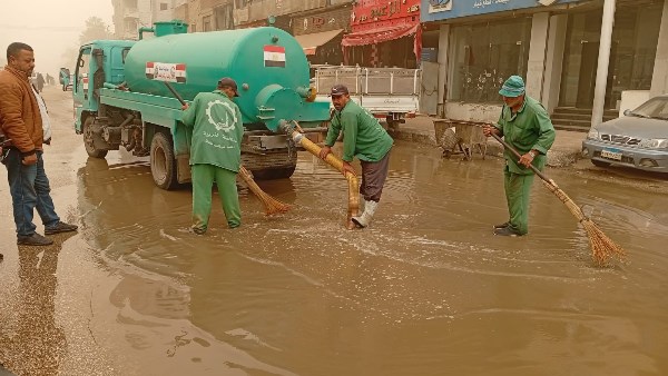 رفع مياه الأمطار بالغربية 