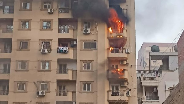 حريق شقق المحلة