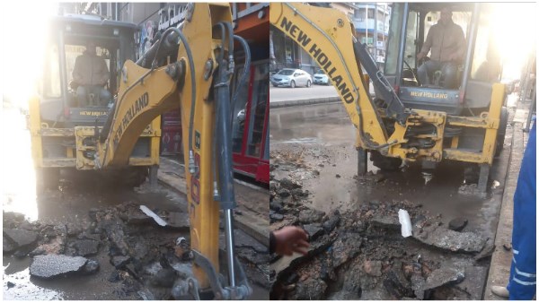 كسر مفاجئ بخط مياه بكفر الشيخ 