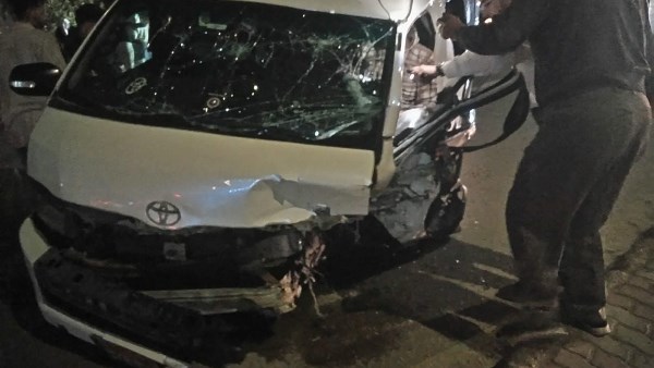 الميكروباص المحطم في الحادث