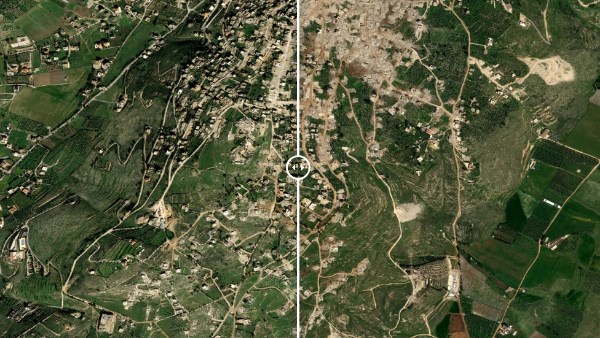 الدمار في جنوب لبنان قبل وبعد العدوان الإسرائيلي