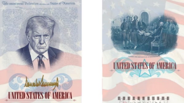 جوازات سفر تحمل صورة الرئيس ترامب