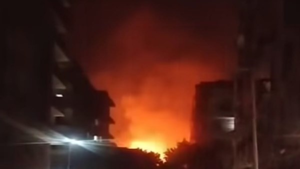 حريق بشارع خسرو في حلوان