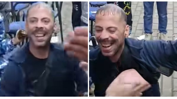 الشاب وهو يرقص