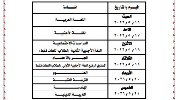 امتحانات أبناؤنا في الخارج 2026 الترم الثاني 