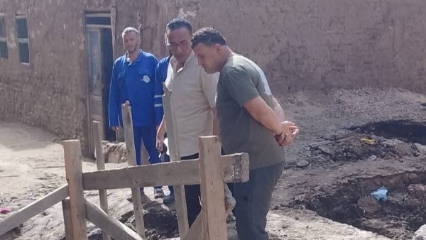 استمرار أعمال إصلاح خط الطرد بزاوية الناعورة في المنوفية