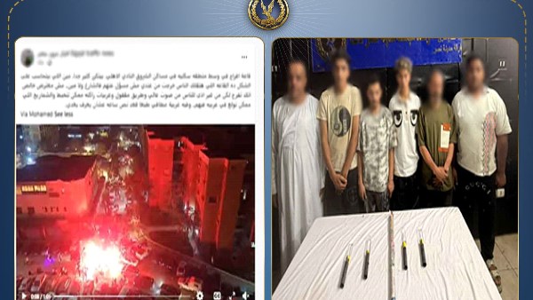 المتهمون بإشعال الشماريخ في مدينة نصر