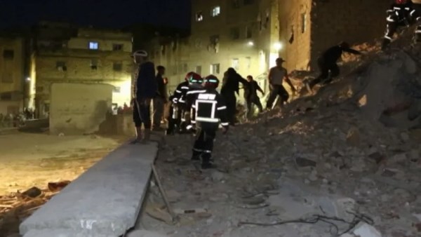 انهيار مبنى سكني بمدينة فاس شمال المغرب