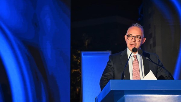 الدكتور محمد فريد وزير الاستثمار والتجارة الخارجية خلال الاحتفالية