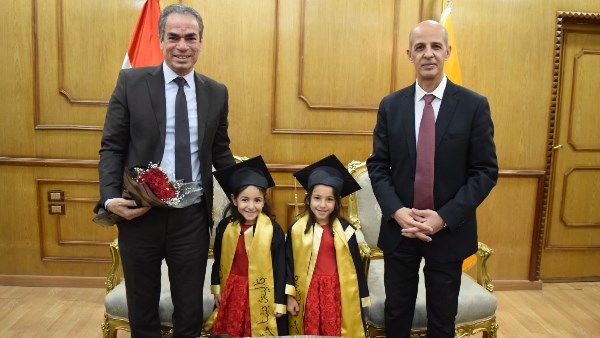 رئيس جامعة بني سويف يستقبل المسلماني