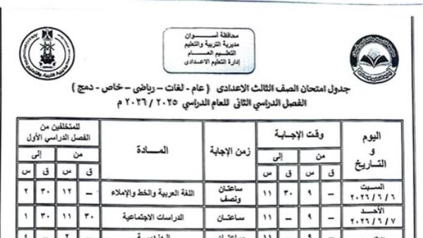 امتحانات أسوان