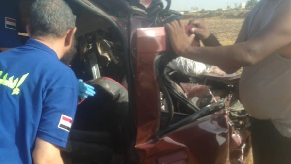 إنقلاب سيارة بأسيوط 